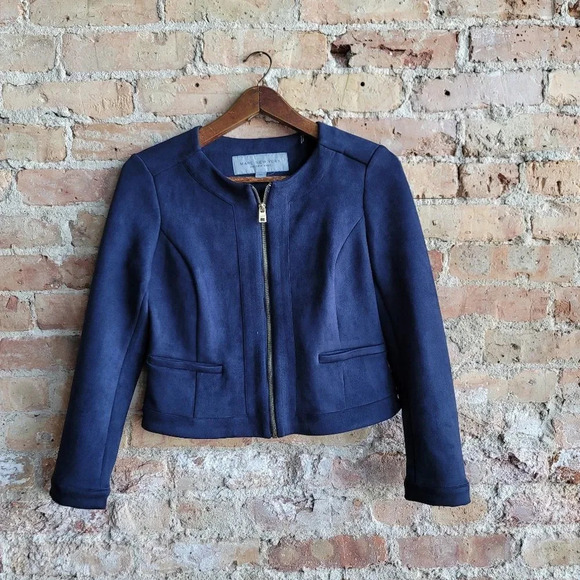 Marc New York Navy Suede Like Jacket - Picture 1 of 6